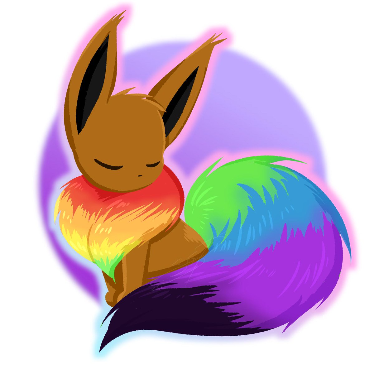 #lgbt. #eevee. is a Rainbow Eevee, requested by someone on my tumblr. #gayr...