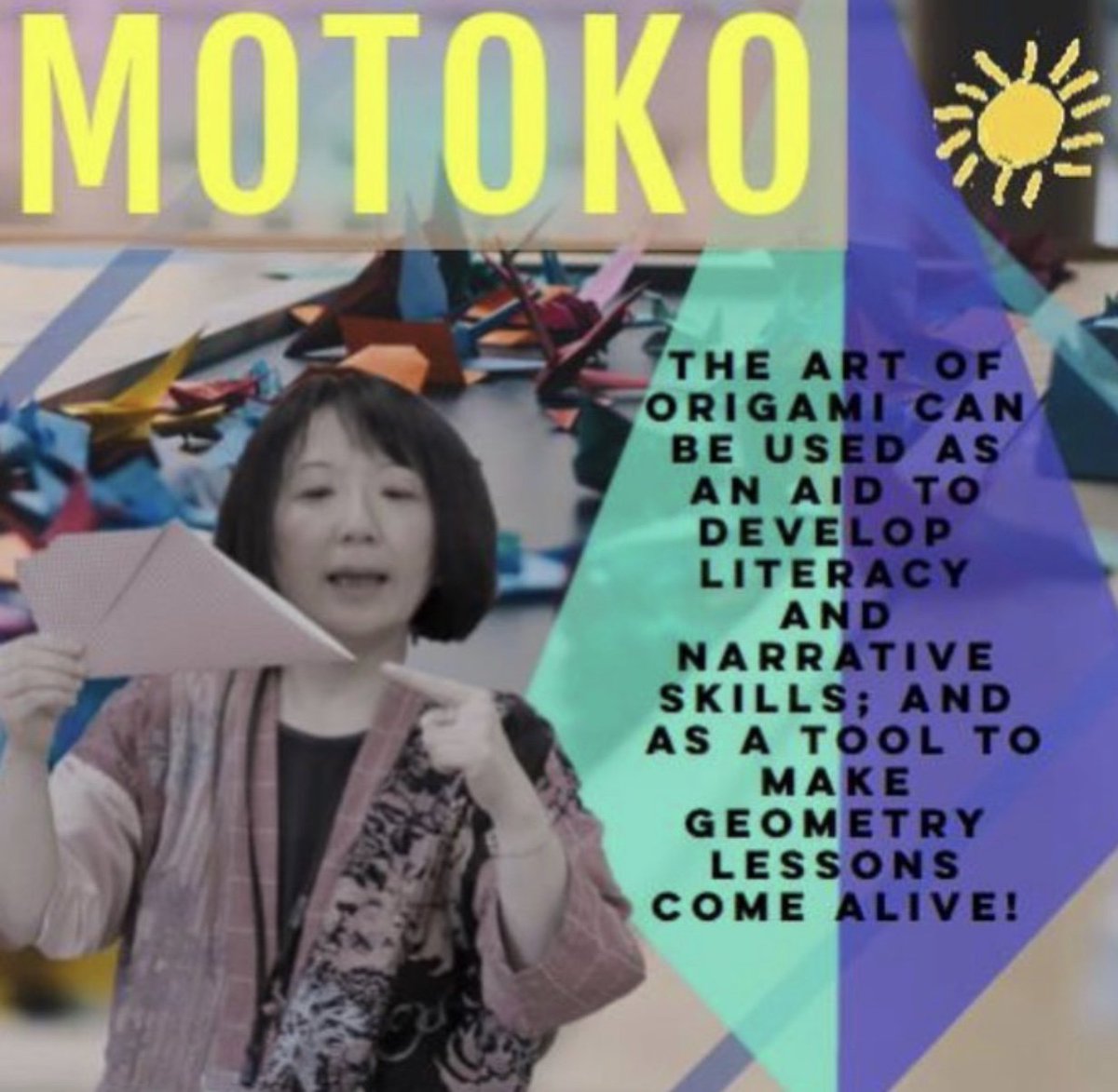 AFLConnecticut's tweet photo. Come check out Motoko’s LITERACY & STEM 📚📝📐➗🔬✖️workshop “Origami Adventure” 🦢✉️ at our #cultivatingcreativityconference🎨✖️✉️🦢📏🧮#artsforlearningct #motoko #quinnipiacuniversity #origamiadventure #origami #geometry #narrativeskills #literacy https://t.co/w461BtmHiy