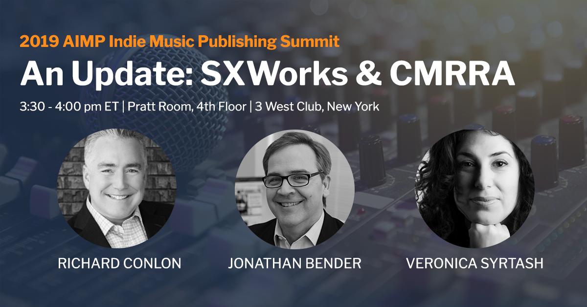 SoundExchange's tweet image. Attending #AIMPsummit tomorrow? Join @rtconlon, @veronica10, and Jonathan Bender for an update on Music Data Exchange (MDX), @CMRRA’s Unclaimed Works Portal (UCP), and other ways we are providing royalty solutions for publishers.