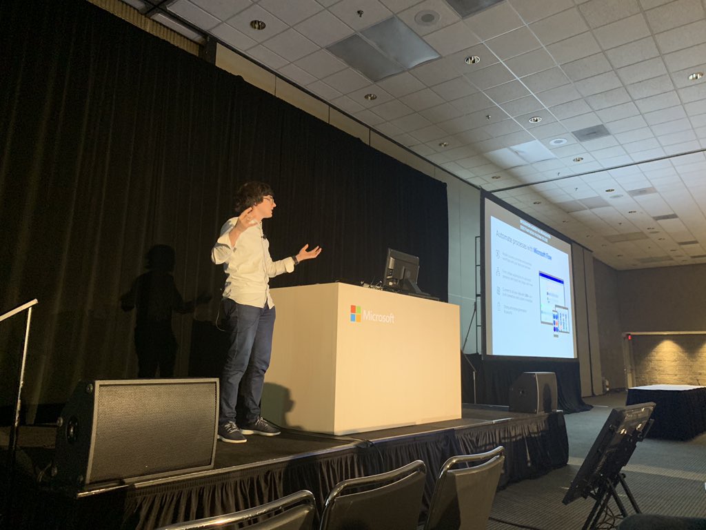 laskewitz's tweet photo. Enjoying Stephen's session together with @GSiVed! @MicrosoftFlow #MBAS #MSBizAppsSummit https://t.co/YDtJ5yjbt9