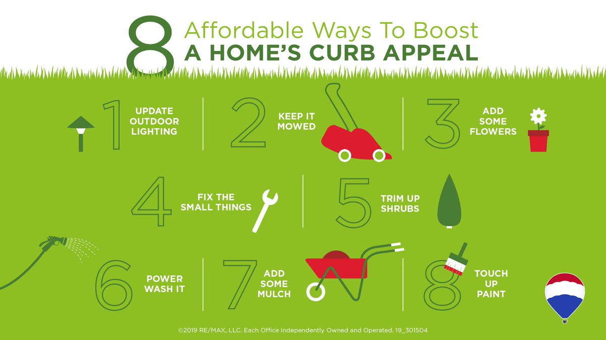 remax's tweet image. Small touches that make a big difference in your home's curb appeal. Check out these tips for ways to boost the value of your home! #CurbAppeal #HomeValue
