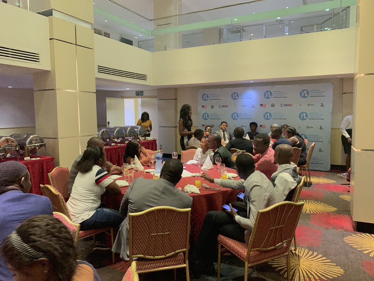 warab18's tweet photo. #WestCon19 Welcome Dinner for @WashFellowship @WestAfricaMWF Alumni from Across Africa and arrive Ghana enthusiastic to engage in discussing solutions to barriers to education. #WARAB18 #MWFCon19 https://t.co/yrOJndEZDU