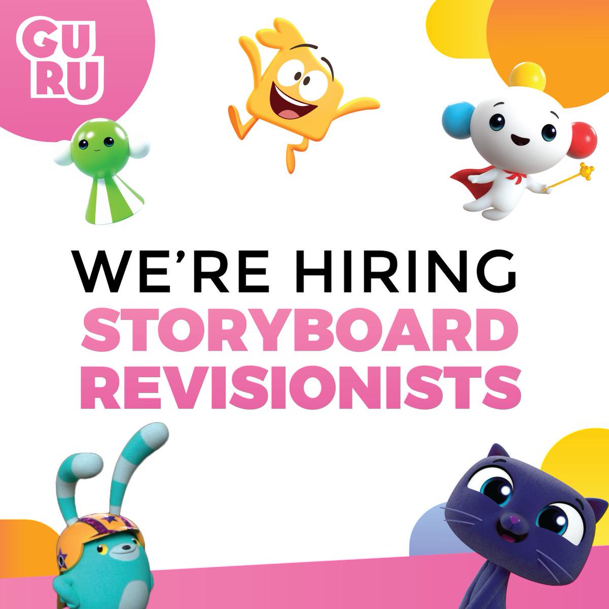 gurustudio's tweet photo. Are you looking for a great opportunity in #animation?
We're hiring talented Storyboard Revisionists to work on our newest original productions! Apply on our website, and share with your network!
Apply here 👉https://t.co/NmgDAyHRox #TorontoJobs #StoryBoard #TorontoAnimation https://t.co/QAB7dFi0CF
