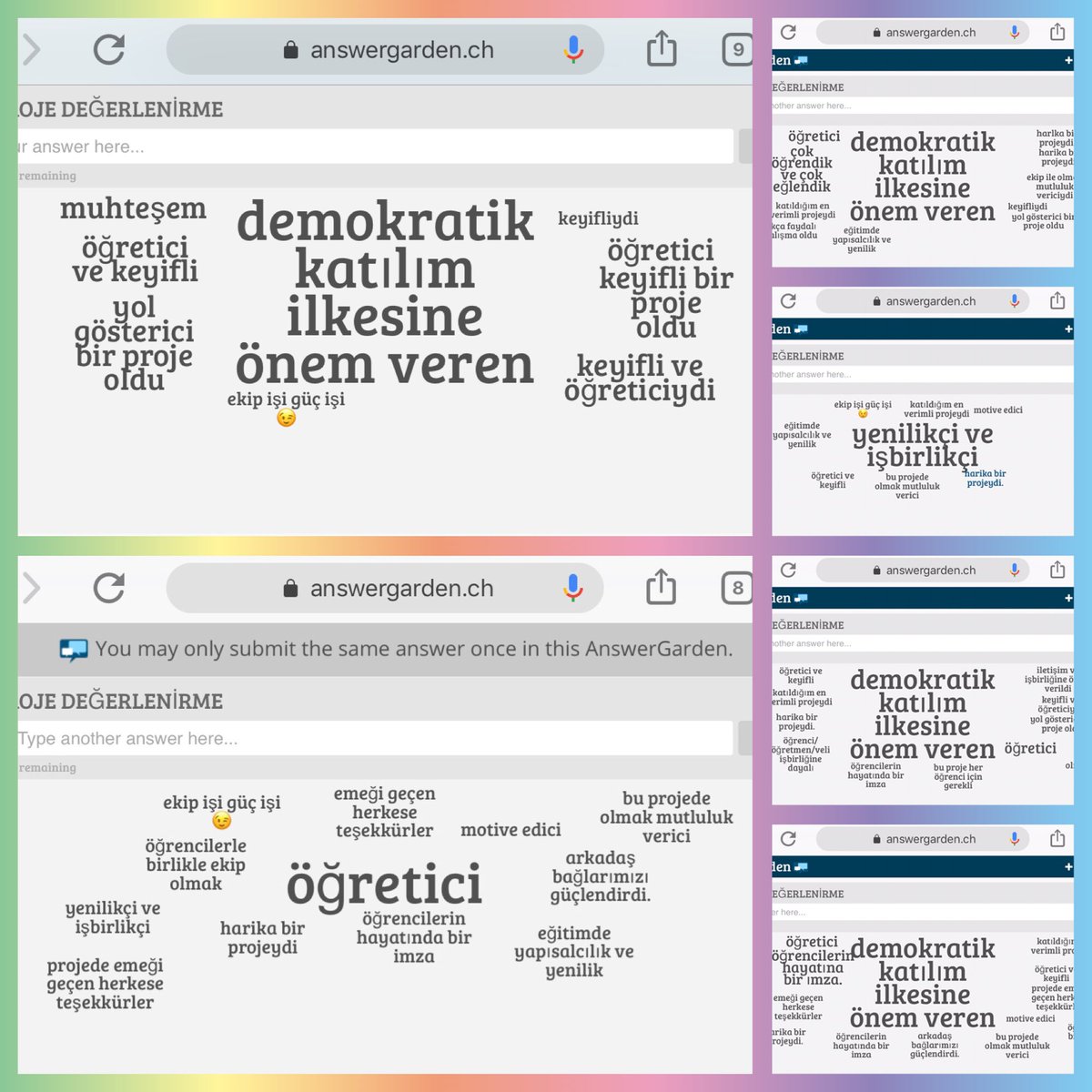 AnswerGarden Proje Değerlendirme Yorumları