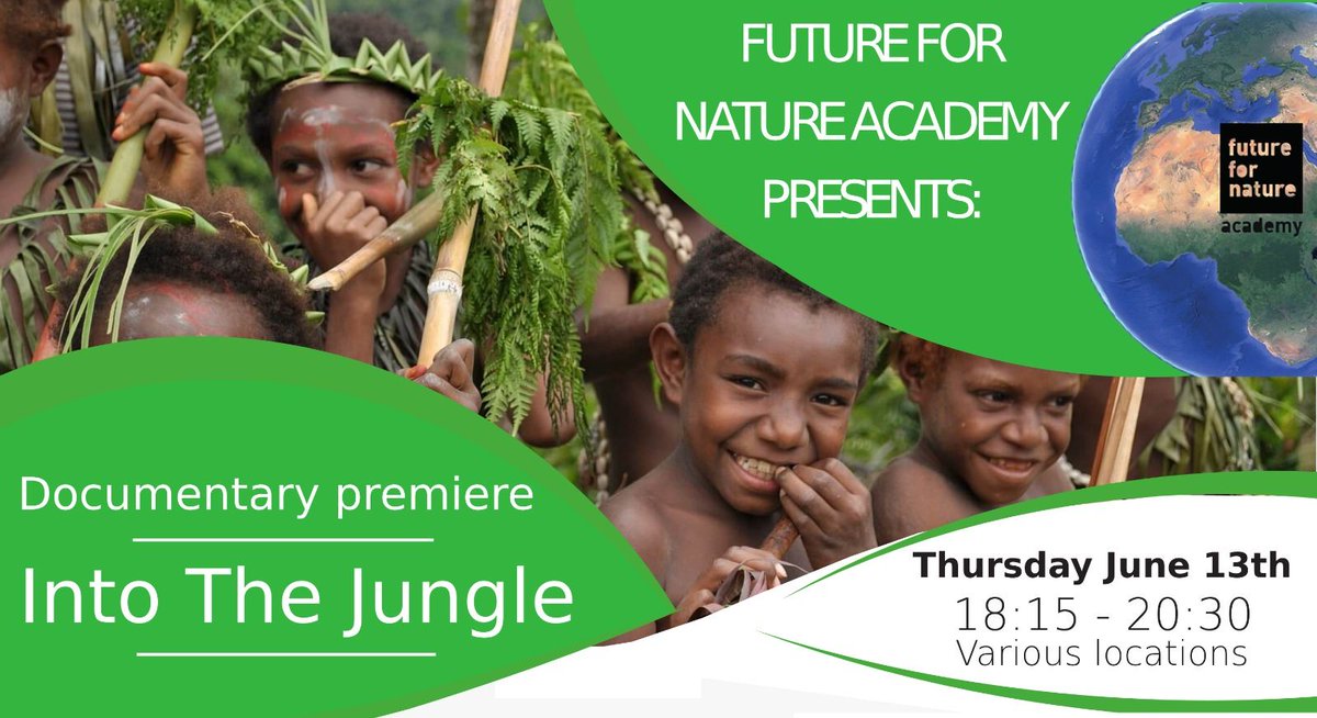 <a href="/FFNAcademy/">FFN Academy</a> is honoured to host the Dutch premiere of Jean &amp; Jim Thomas'  heroic documentary "Into The Jungle" on Thu 13 June in Leiden, Rotterdam, Utrecht (with Jean&amp;Jim!), Den Bosch, Nijmegen, Velp and Wageningen, simultaneously. Details: Future For Nature Academy on Facebook