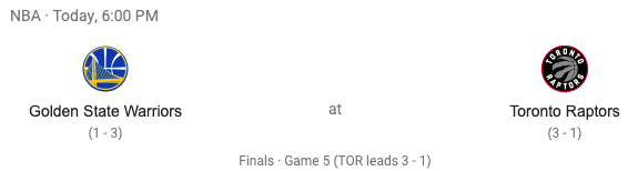 With Toronto leading 3-1, could tonight be the end of #NBA Finals? Come find out at 6pm at #BuckleysPubs!
