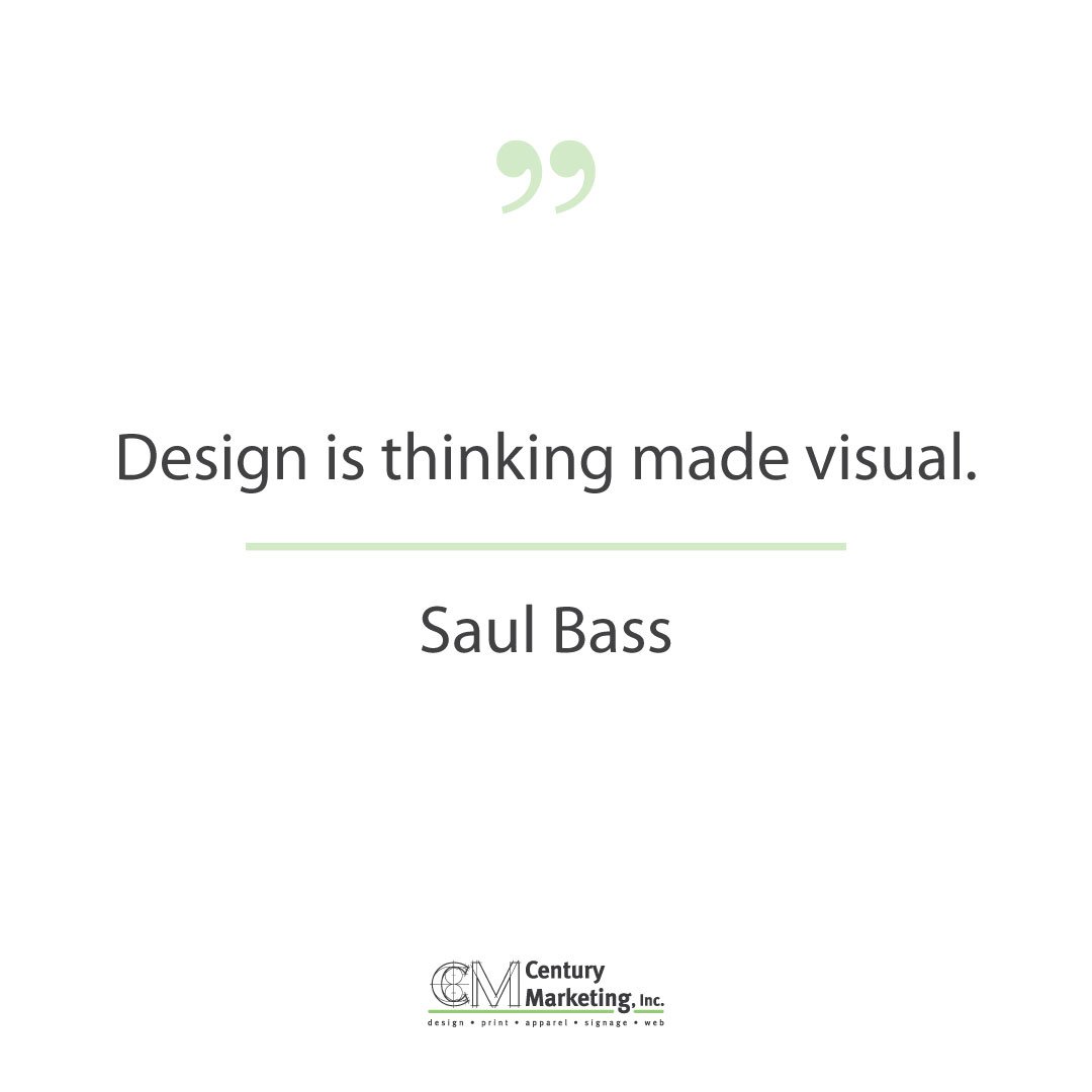CentMarketing's tweet photo. From the mind of Saul Bass. #quoteoftheday #qotd #saulbass #design #designthinking https://t.co/TqNUNu8HWi