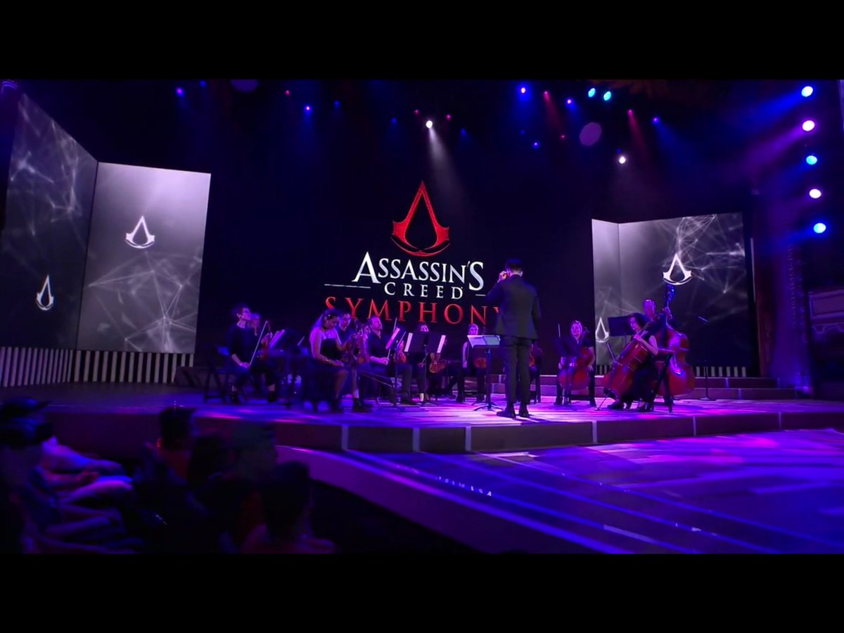 GAMEwhiterose's tweet photo. It begins with the #AssassinsCreed Symphony and they sound just amazing #ACSymphony #UbiE3 #GameAtE3 https://t.co/Q2z7bTGuqY