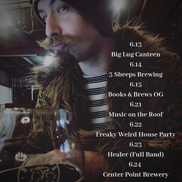 TommyIcarus's tweet photo. Heyo, lovelies! Plenty of chances to catch some of that Icarus goodness remain for this fine month 🙌
.
.
.
.
#tommyicarus #sparkjoymusic #indiemusic #handlebarmustache #fuzzycoat #3sheepsbrewing #booksnbrews #healerdiy #biglug #centerpointbrewing #june https://t.co/jhDqB9aVa6 https://t.co/zvSEPVZzKM