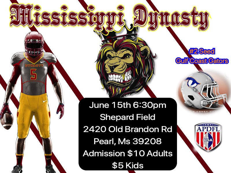 msdynasty15's tweet photo. Last home game in the Sip! Come out and support Adult Amateur football! https://t.co/EX74Ng58Cv