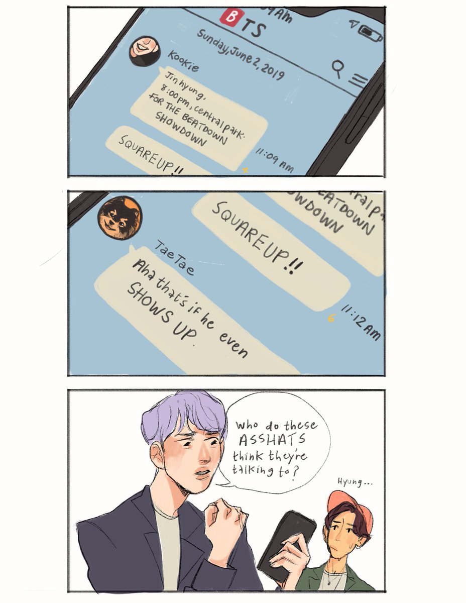 Throw down at Central Park 8:00PM
Be there or be square 
#bts #ot7 #btsfanart 