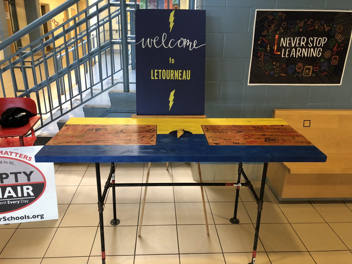 NickSiudela's tweet photo. So proud of the 5th grade #STEM enrichment group as they finished the entry display table @frps_Letourneau. This project-based task taught the kids about load, #fractions, #engineering, #buildingabetterfuture, and most importantly, working as a team. #teamworkmakesthedreamwork https://t.co/y9s7D6gvkk