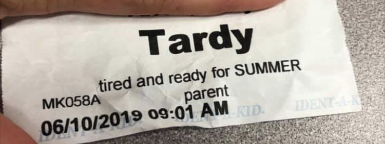 MisterJamesELA's tweet photo. You know people are ready when these are the excuses on the tardy slips. #tiredandready #threepointfive https://t.co/hBuqZSP9L3