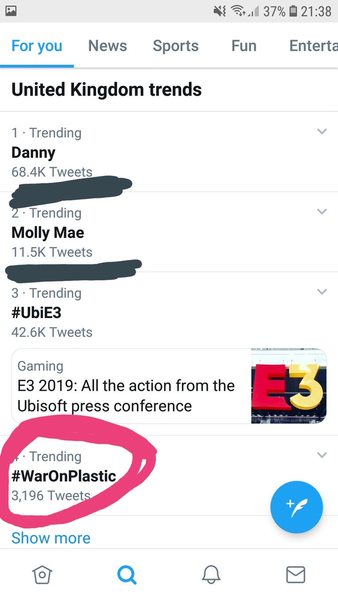 BishBash1123's tweet photo. Watching #WarOnPlastic and seeing the horrific things we are doing to the planet with plastic and wonder why people don't know/care and I see this...... 90k tweets about fucking #LoveIsland compared to 3k for something that effects us all! 

I despair with the human race! https://t.co/it8caT5vHe