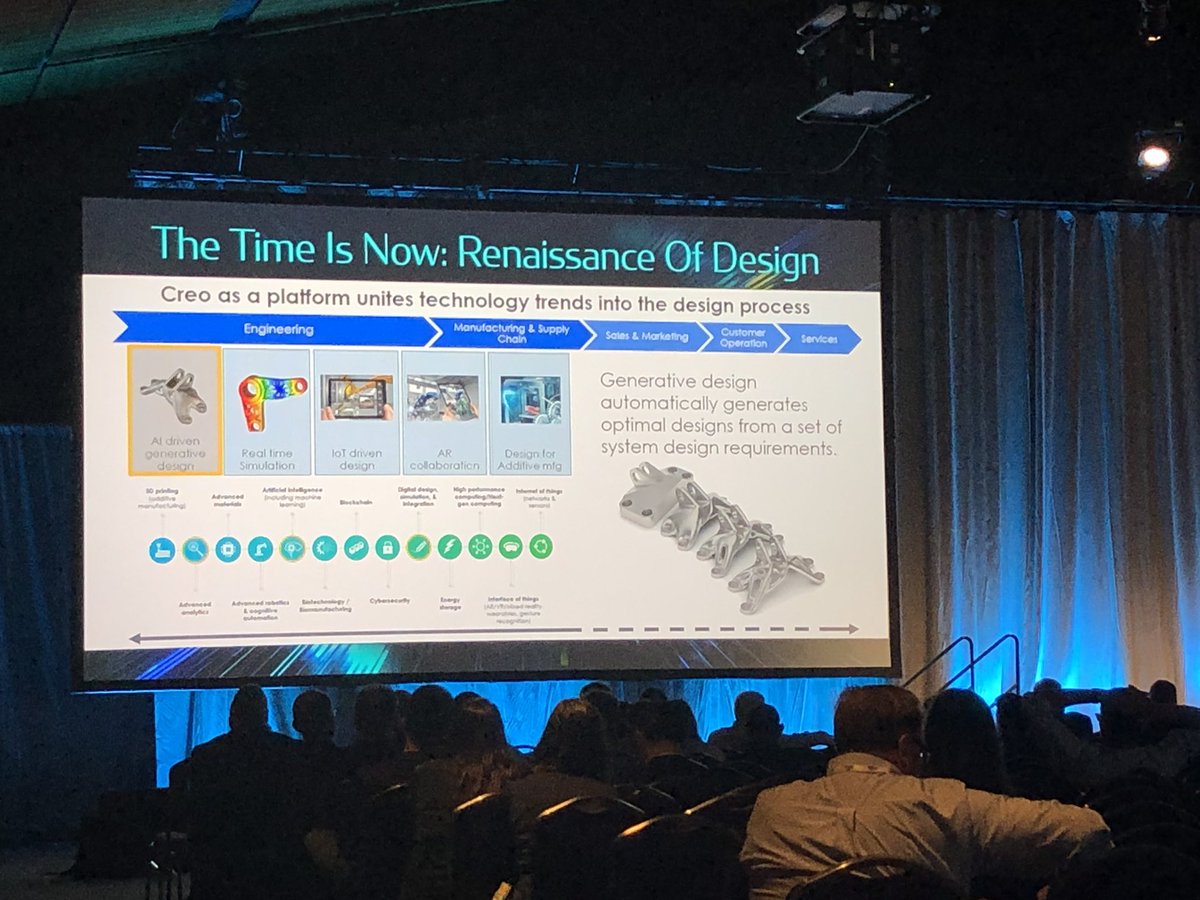 cmgonzalez85's tweet photo. Digital solutions like #AI generative design, #IoT driven design, multiphysics, & #AugmentedReality collaboration will help customers embrace emerging technologies. #PTCPartnerSummit #Liveworx https://t.co/BLqhj7Ic4Y