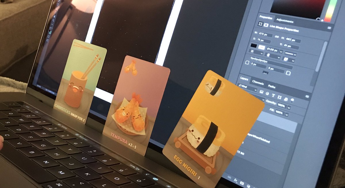 BrawlerPussy's tweet photo. Getting help from the colour expert (my wife). we both love the colour pallet used in #sushigo so we are using it as inspiration for our game :)
We both strongly feel that colour is a great way to set the tone and vibe of a game! #boardgames #boardgamedesign https://t.co/ZKPJ5QEiFf