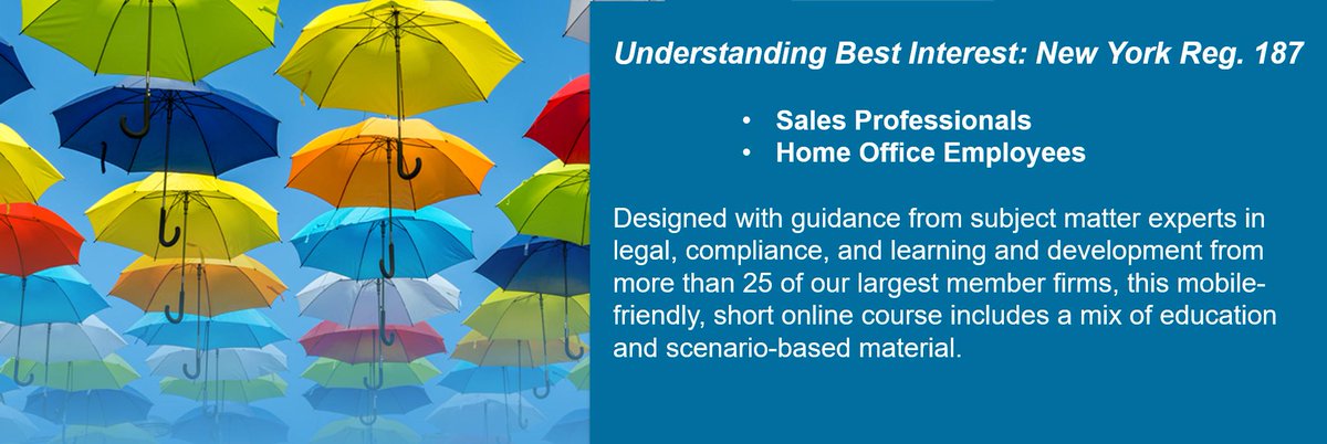 LIMRA's tweet image. LIMRA and LOMA (@LOMA_Updates) launch the #BestInterest training program for sales professionals and home office employees to comply with the new New York Reg. 187 ruling. 

Read more: ow.ly/3h5e50uAH52
