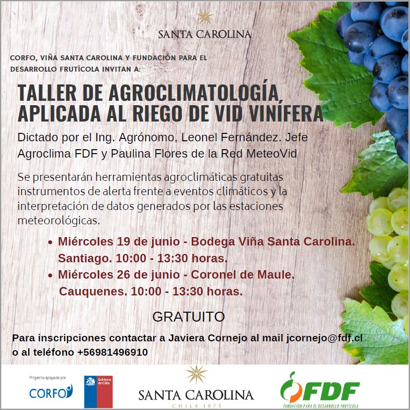 ¿Con algo de tiempo antes de las podas? Aproveche este interesante Taller de Viña Santa Carolina sobre el uso de las estaciones meteorológicas.