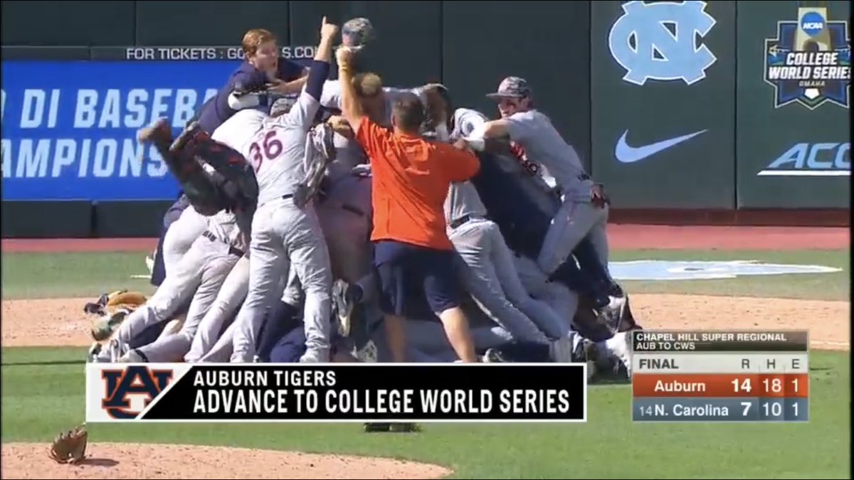 AGreeneIV's tweet photo. 🗣Omaha!!!! Here! We! Come!

👏🏾Congratulations @AuburnBaseball &amp; @3strikes_AU!

In the face of adversity, you persevered. Now comes the reward...an experience of a lifetime at the @NCAACWS!

🤪It’s great to be an Auburn Tiger!

#WarEagle | #RoadToOmaha https://t.co/3lFx5UszJW