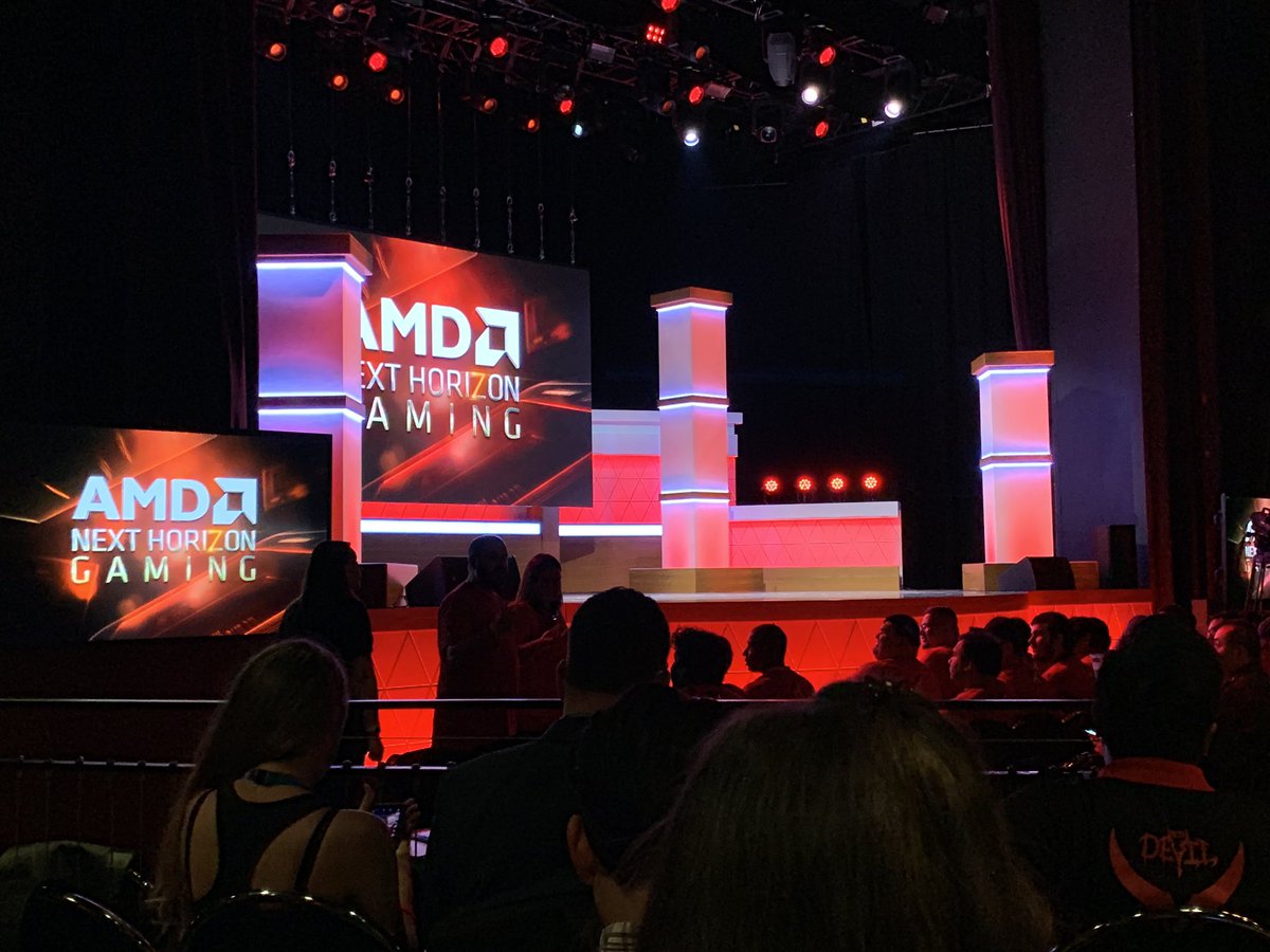 robeytech's tweet photo. Getting ready to check out the @AMDGaming press event here at #E32019!   Stoked to see the new stuff getting anounced today 😁 #powerbuilds https://t.co/RF1CPPfHsn