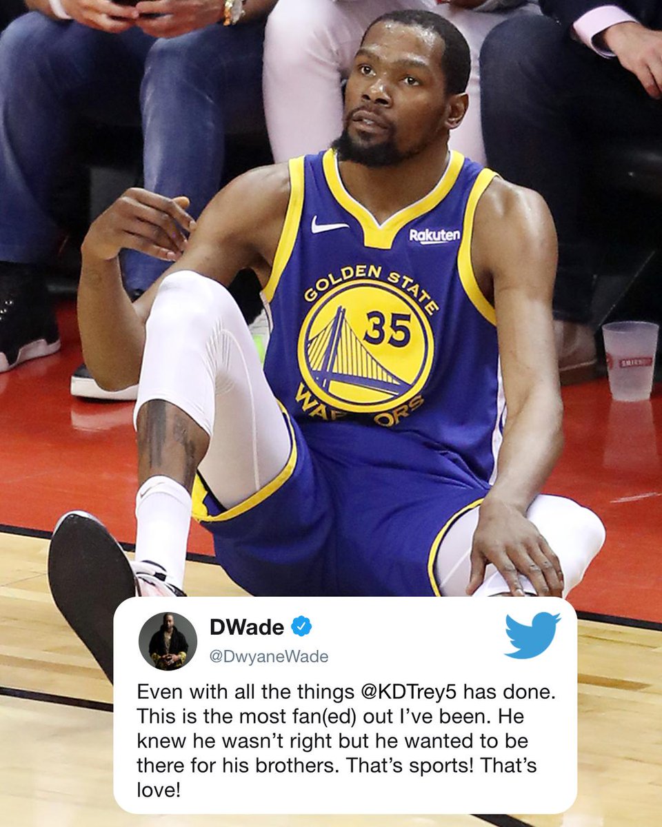 espn's tweet photo. Players around the league reacted to Kevin Durant’s injury 🙏 https://t.co/vYJMUfMoD9