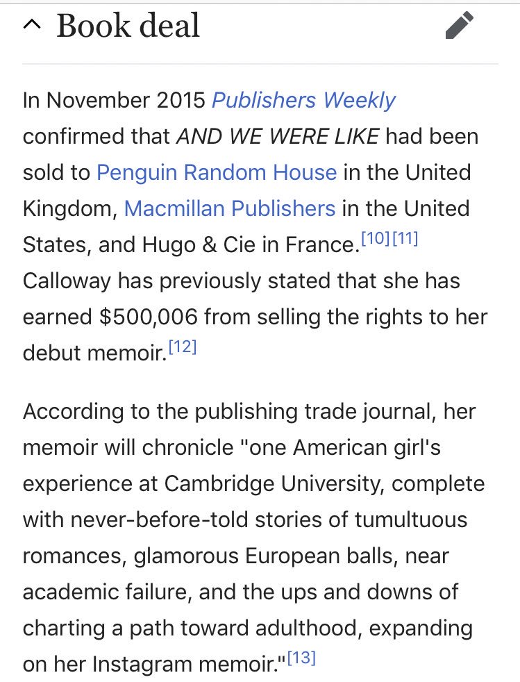 In 2015, Caroline got A BOOK DEAL to write about her boyfriends and her life at Cambridge. She gets 500K, 162k in advance which is a VERY generous and rare for someone who’s never been published