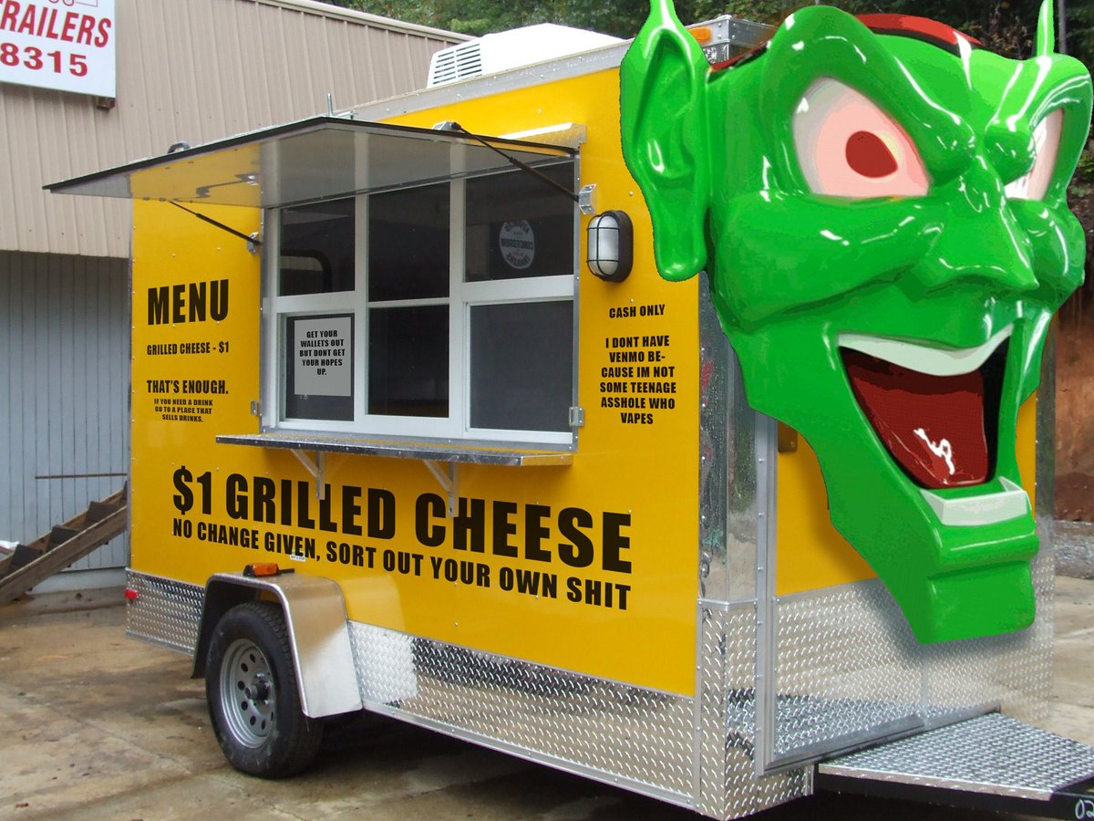 4. Stephen King backed my idea. he wrote MAXIMUM OVERDRIVE, which is pretty much the spiritual point of origin for this idea so ive made necessary changes to the truck in his honor. anyways, official sandwich of  @StephenKing. hoping he'll appear in my commercial.