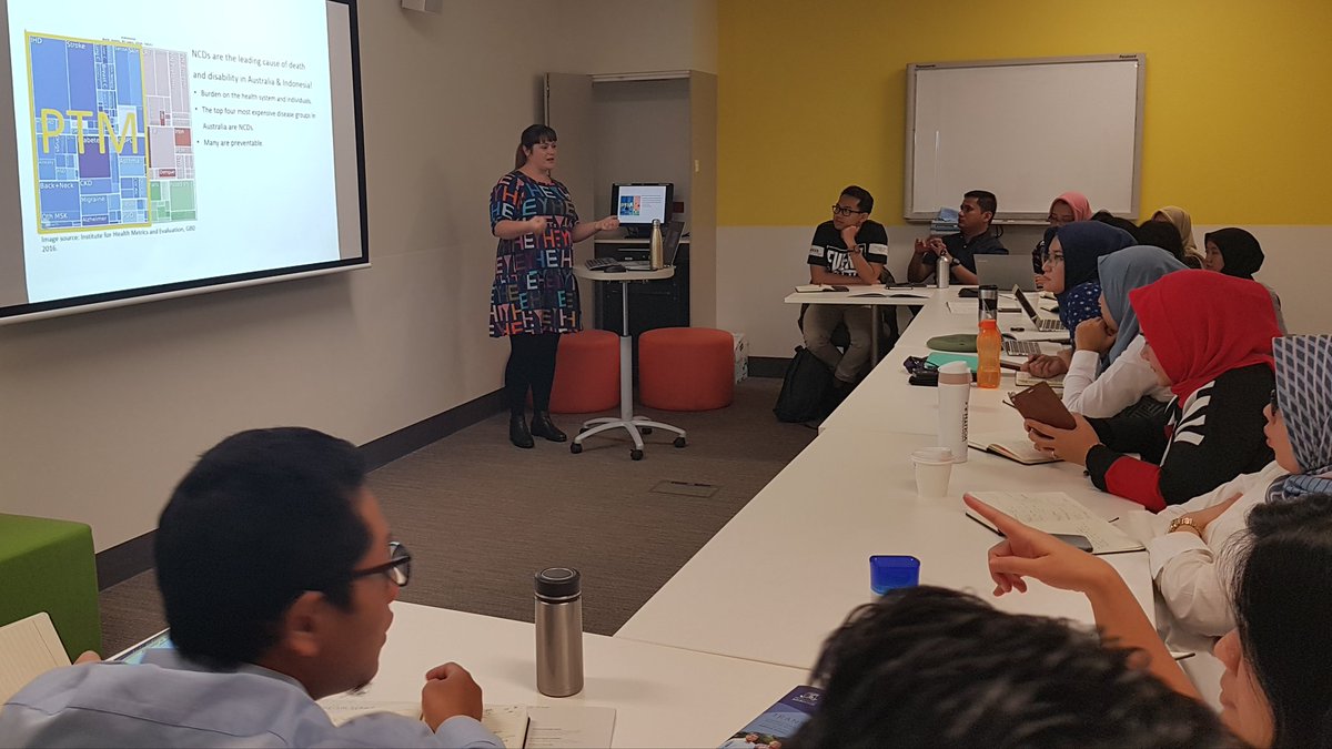 Karly Cini presentating latest research on the large extent of NCDs 70% and NCD risk factors across the life course in #Indonesia #bilateral #researchtranslation #PTM