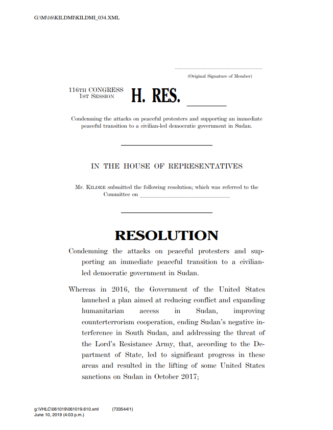 RepDanKildee's tweet photo. Today, I introduced a congressional resolution calling on the Sudanese government to transition to a civilian-led government and end violence against its citizens. Sudanese people deserve to be safe and participate in a democracy. 

Read the resolution → https://t.co/maCnRajcKw https://t.co/IpRqZKH9FP