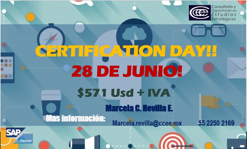 SAPcademymx's tweet photo. Necesitas alguna certificación en cualquier modulo de SAP? 
Nuestro Certification Day se aproxima y esta es tu oportunidad de obtener esa certificación. Informes DM!😀
#SAP #SAPTraining #CCEE #SAPCertificationDay #SAPConsultant https://t.co/mosDH2j9Zf