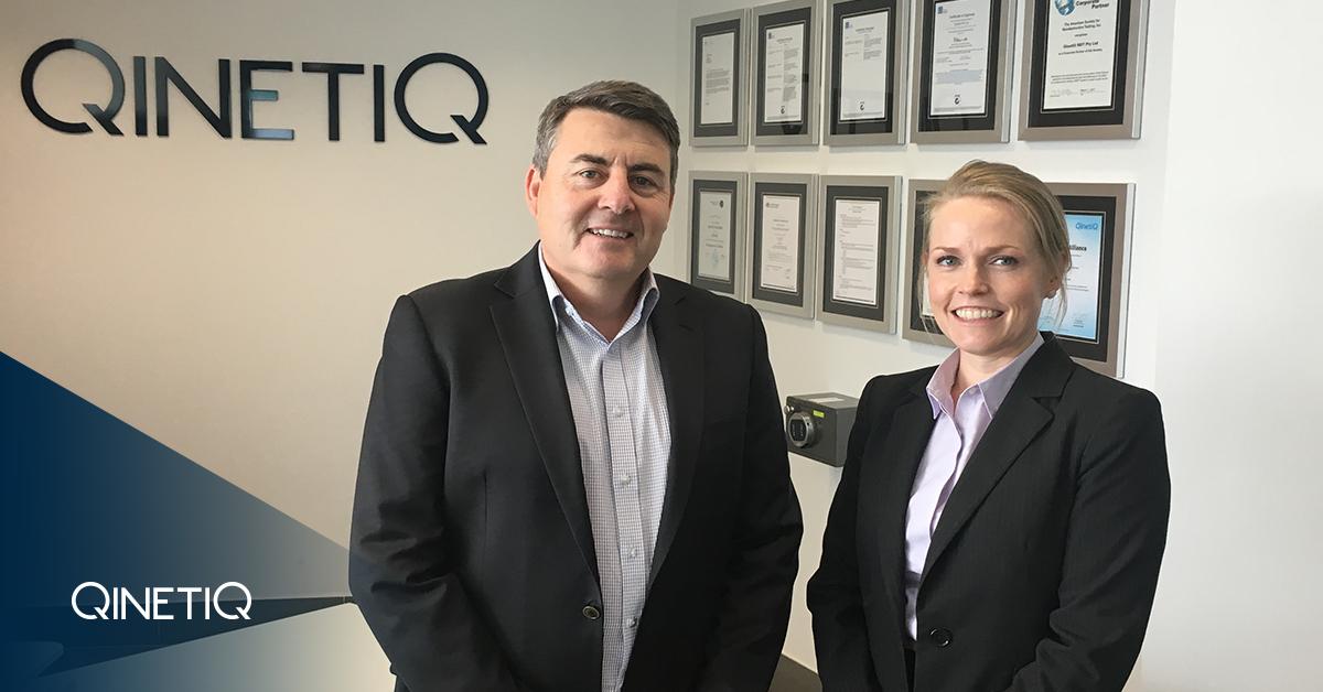Heidi Garth recently returned from parental leave and decided to take on a new position as Head of Bids & Resource Management. Pictured here with George McGuire, it's great to see her back in the Canberra office! #parentalleave #returntowork #canberrajobs #weareQinetiQ
