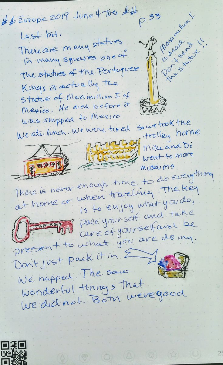 debot's tweet image. A piece of my @getRocketbook travel journal. Great to have all 35 pages in one slim book. Thanks you #sketchEDnh for building confidence and @nhste for the book. Can&apos;t wait to share a MITI @nhcmtc