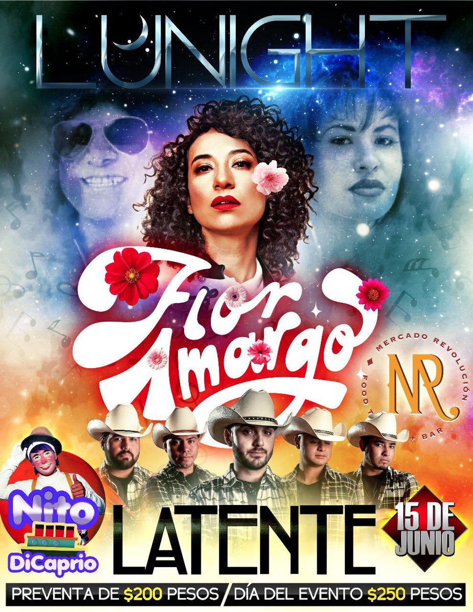 MarisolFoglia's tweet photo. #FelizLunes Definitivo Flor Amargo es un talento que se tiene que ver! Y estará en el Mercado Revolución
Boletos en taquilla y online en Arema Ticket: https://t.co/kGn0aJ6MIL
#LuNight #MercadoRevolución #FlorAmargo https://t.co/iefs85sgy0