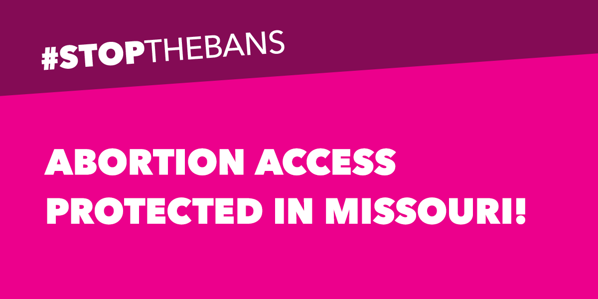 ppgraction's tweet photo. BREAKING: Abortion access is protected in Missouri — for now
A St. Louis judge granted Planned Parenthood’s motion for preliminary injunction. This victory means patients can continue accessing safe, legal abortion in Missouri!
#StopTheBans #EmergencyResponse #MOLeg https://t.co/rWJEA4bKX1