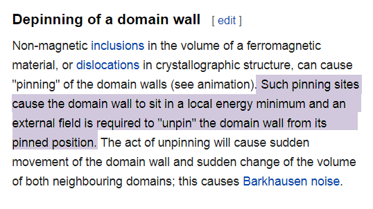 E#: Going to attempt to build a BarkHausen invertor for use in this situation and see if we can use a time offset to "unpin" the domain wall after it pins from inside it before it pins.R: NO TIME OFFSET under  #SABBER please.