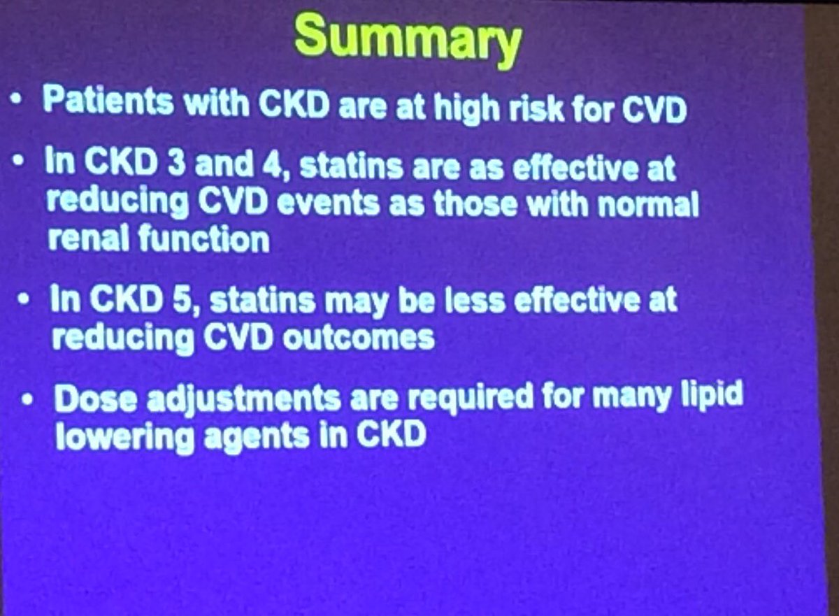 BeatrizLardies's tweet image. Resumen sobre el manejo de la dislipemia en la DM y ERC. Cuándo es beneficioso tratar y cuándo no y ajuste de dosis de estatinas #ADA2019 #2019ADA