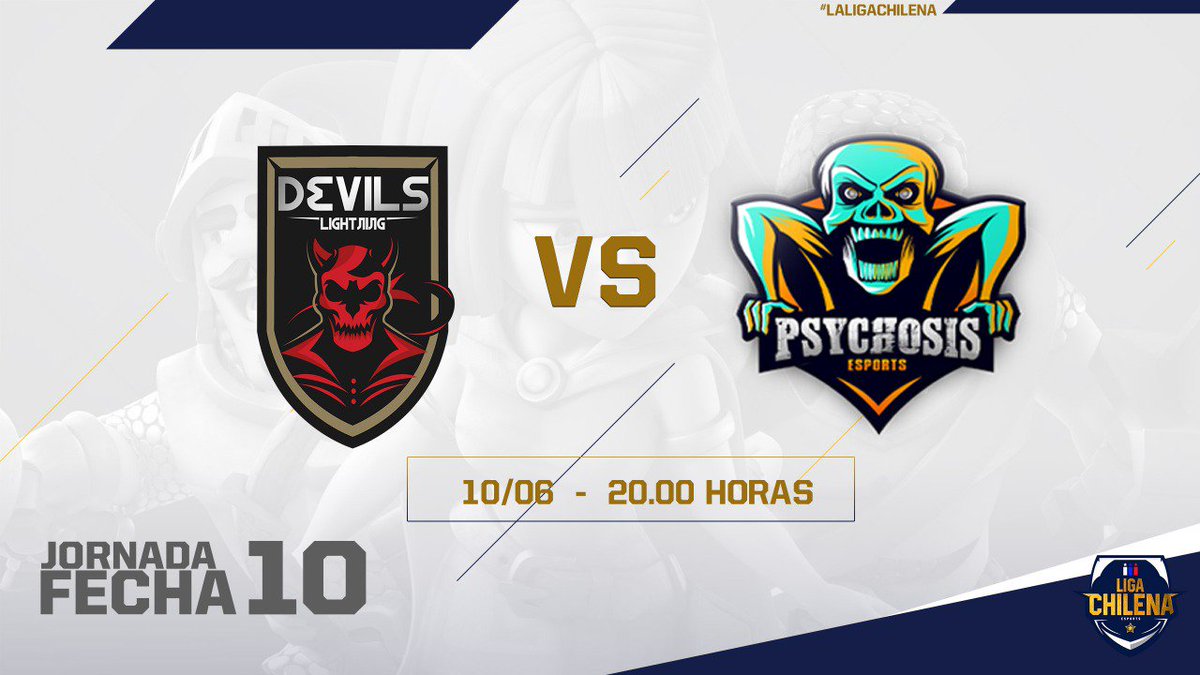 #Match 

🏆 Jornada 10
📅 Lunes 10 de junio
⏱️ 20:00hrs 🇨🇱
🆚 <a href="/DevilsLigh_CL/">Devils Lightning</a> vs <a href="/Psys_eSports/">Psychosis eSports 💀</a>

Batalla entre demonios 🙀, quien de estos dos equipos del mal podrá llevarse la victoria a casa?