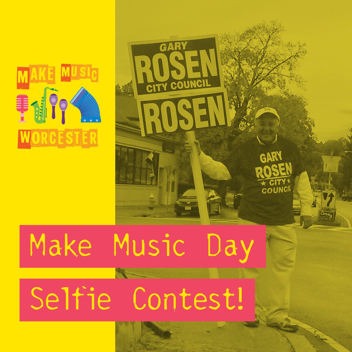 Does anyone knows ordinances or intersections better than Gary Rosen? That’s why he’s going to be sharing the sidewalk w/ a busker on Make Music Day! If you find him, take a selfie w/ him &amp; the busker, post it &amp; tag us in it, you will be entered to win a MMD SHIRT! #worcesterma
