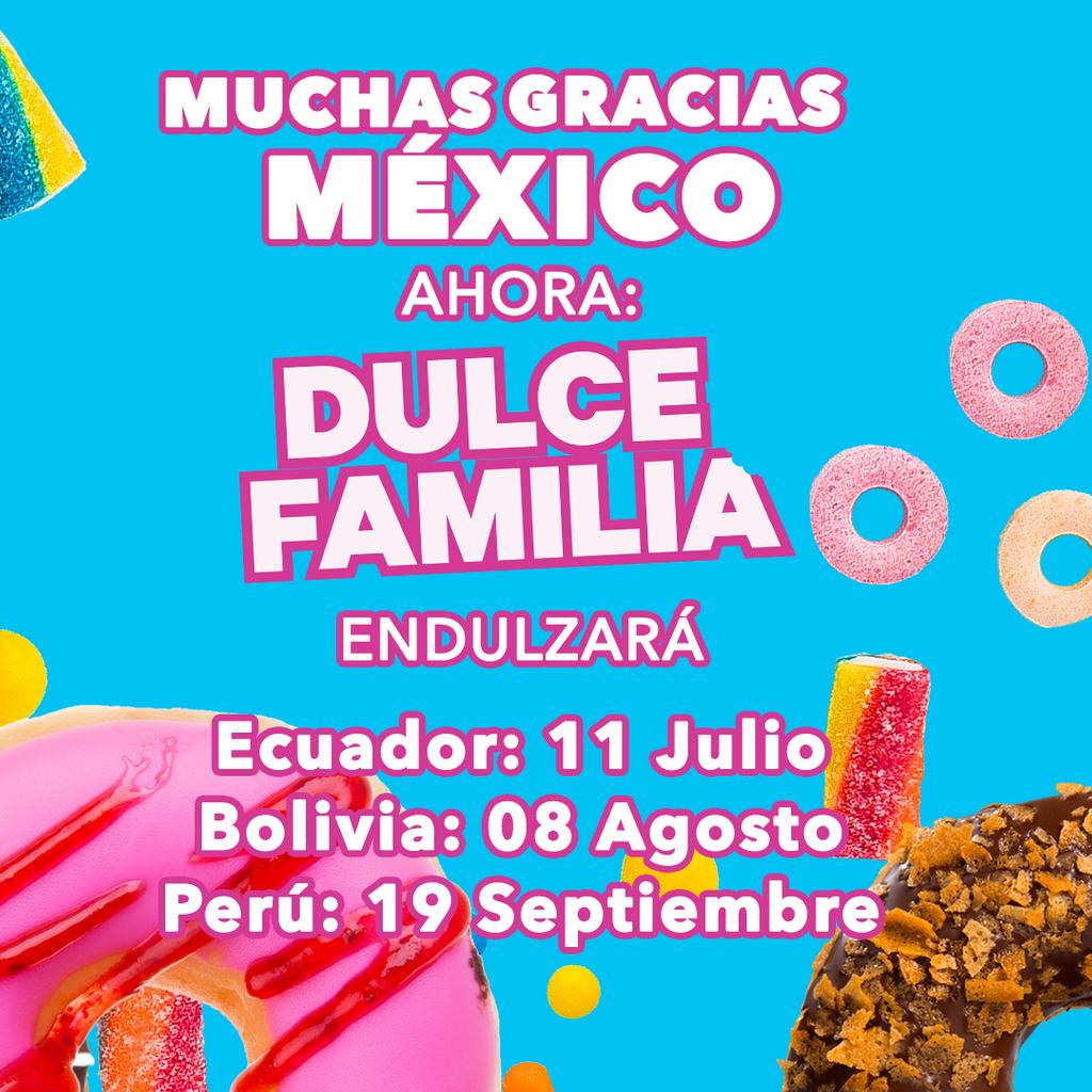 No nos detenemos queremos llevar nuestro dulce mensaje a toda latinoamerica!! 

Ecuador, Bolivia y Perú preparense que llega una explosión de azucar a su tierra!! abran los brazos y #Rompeladieta