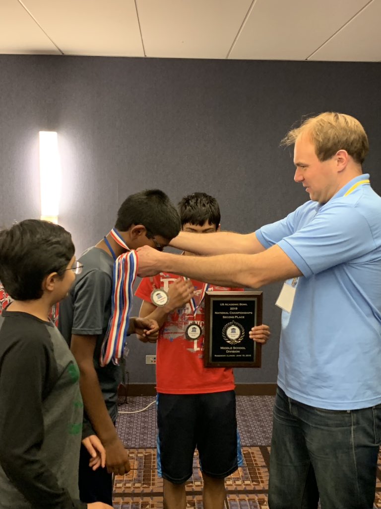 KristineRickert's tweet photo. Three boys, second place in the nation, and an infinite amount of academic knowledge! Academic Bowl Nationals taking second place! #engage103 https://t.co/qPv094Oy9H