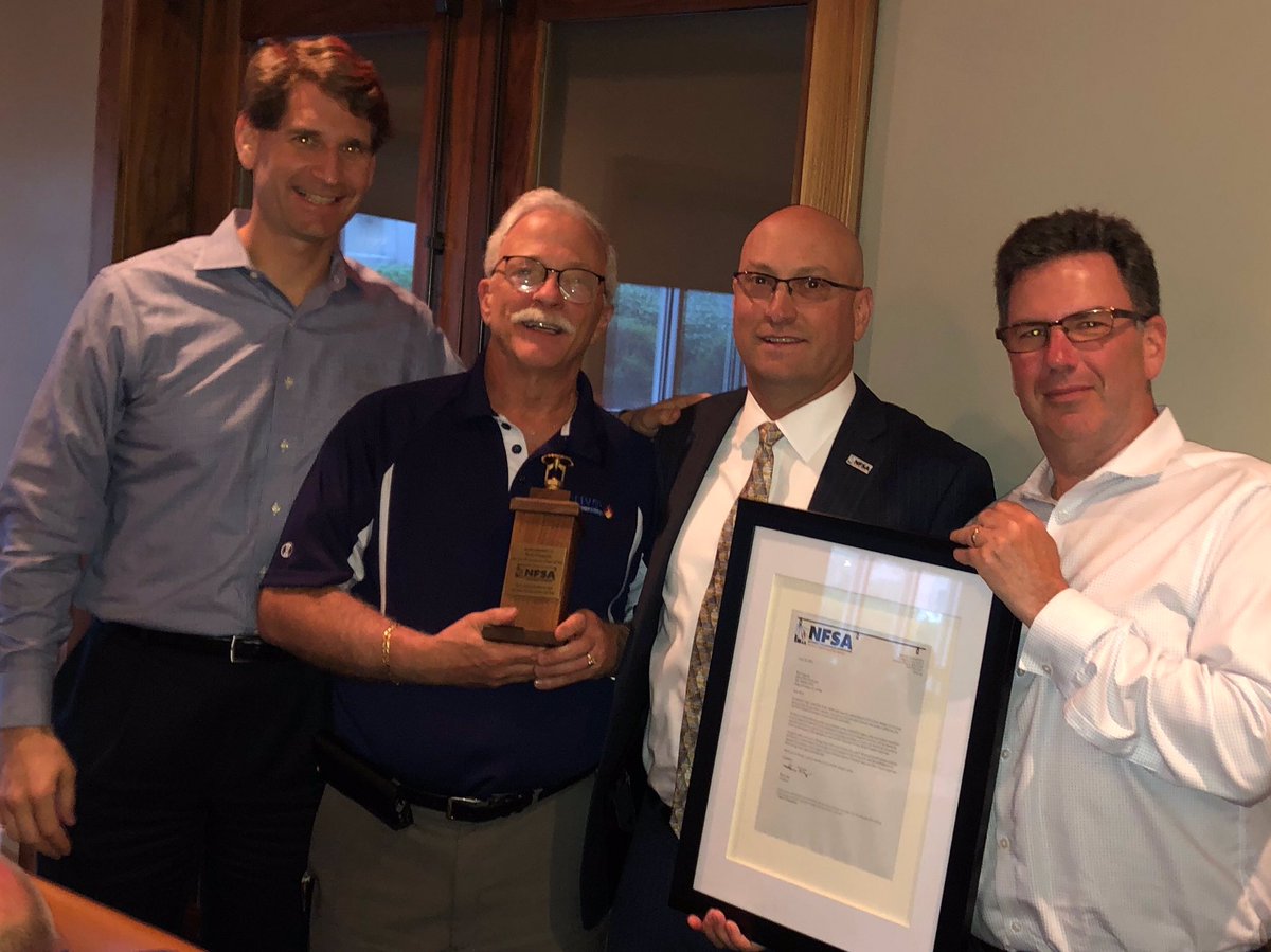 NFSAorg's tweet photo. @NFSA_PenJerDel joins us to honor #OliverFireProtection Rick Coppola — 22 years of service to the #NFSAChapter @kentmezaros1 @chiefrays #fastestwater toast to a legend! TY Rick for always going above & beyond! https://t.co/obV2h6jHGH