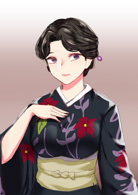 Chiwa DakさんがTwitterに投稿した珠世(鬼滅の刃)のイラスト。