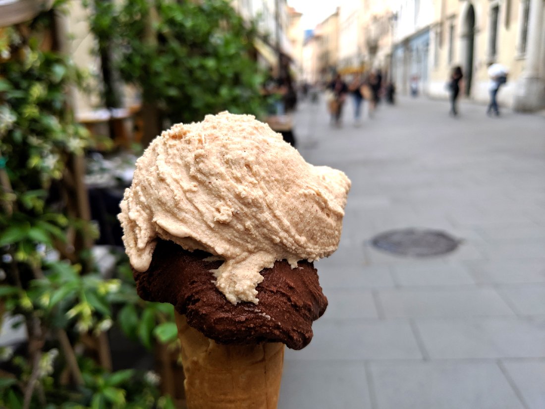 blobslinger's tweet photo. hi #foodiechats! it's getting hot, so the #CurrentFoodMood is ice cream time! here's a pic from vacation last week. there was an ice cream shop every block! 🍨 https://t.co/5l7JCNBY59