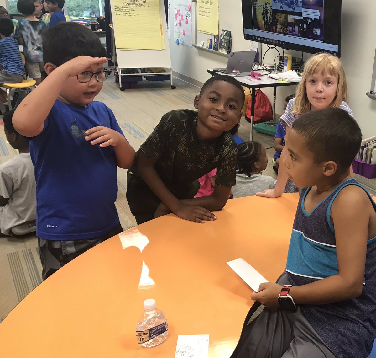 Kballard1027's tweet photo. Thanks to our new friends for telling us all about 2nd grade. We can’t wait! @HortonsCreekES #togetherwearebetter #secondgradeherewecome https://t.co/rPpa7H1p7H