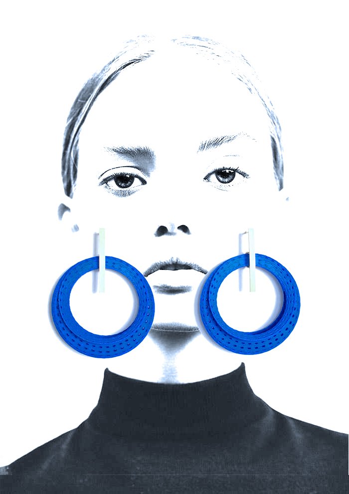 Long Earrings, blue