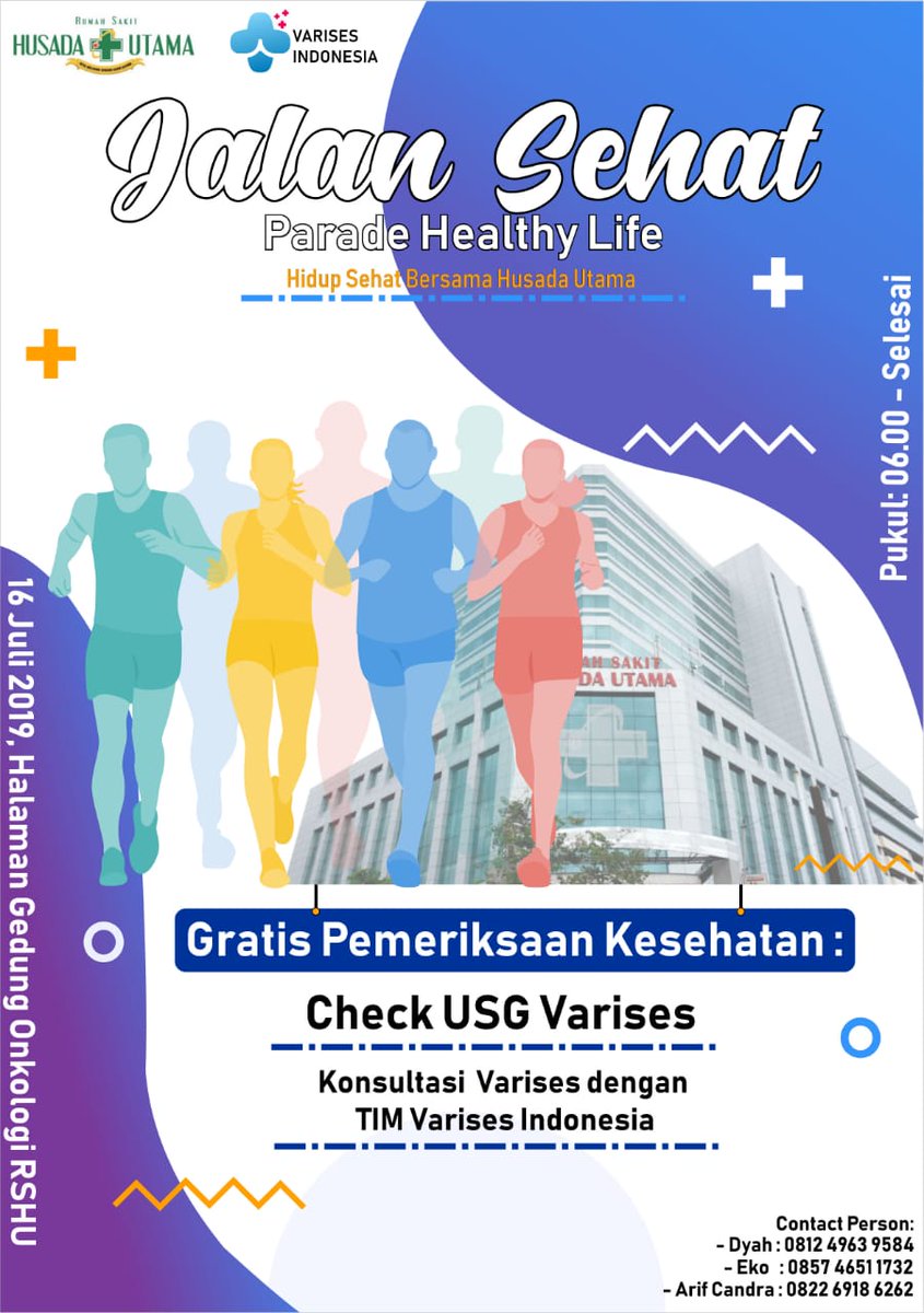 drNiko_AH's tweet photo. Jalan & Sehat.
Ikuti even kesehatan bersama Husada Utama dan Varises Indonesia.
#Varises @varisesindo #Laservarises
.
.
.
https://t.co/qFbWIhgFyC
..
..
..
https://t.co/VDnrpcR2SN https://t.co/ONT5ks8rO6