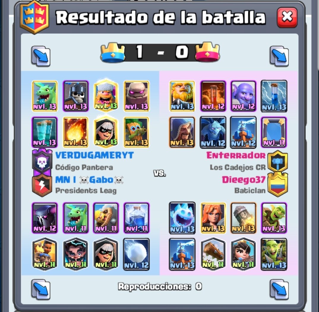 Gracias a @OPLIUCLASHROYAL por jugar una partida conmigo 2c2  aver cuando más partida para ganarles con bandidas sorpresiva 🔥

<a href="/NocturmMortem/">Nocturm Mortem</a> @MortilNova 
@DarkfightGT_