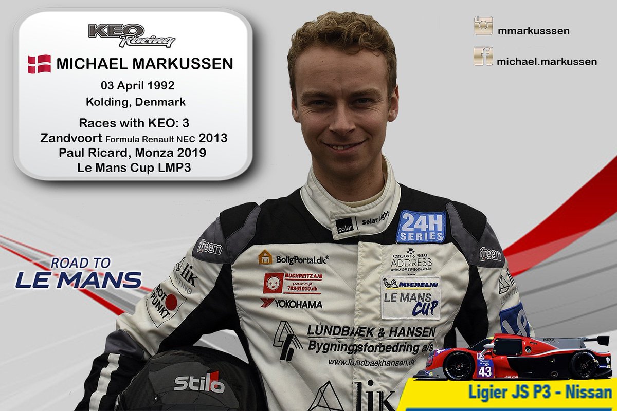 KEO_RACING's tweet photo. And hier is 😁 our Drivers Line Up for Le Mans Round 😎 🇩🇰 🇸🇪💪🏁 our Silver and Bronze Drivers: #MichaelMarkussen and #JockeFrid #roadtolemans #KEOracing #lmp3 #ligier #TheNordicsAreBack #LeMansCup #France #lemans #lemans24h #drivers #team #racing #motorsport  #sweden  #denmark https://t.co/nqvemcC24A