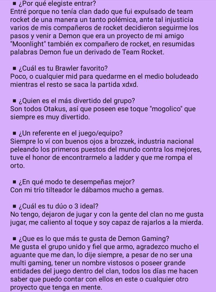🔊 Inauguramos sección.
😈 Entrevistas Demoniacas 😈
Estaremos entrevistando a nuestros miembros del clan más relevantes y antiguos para que los conozcan todos en la comunidad.
En el día de hoy nuestro polémico líder: @PiojoMedinaBS