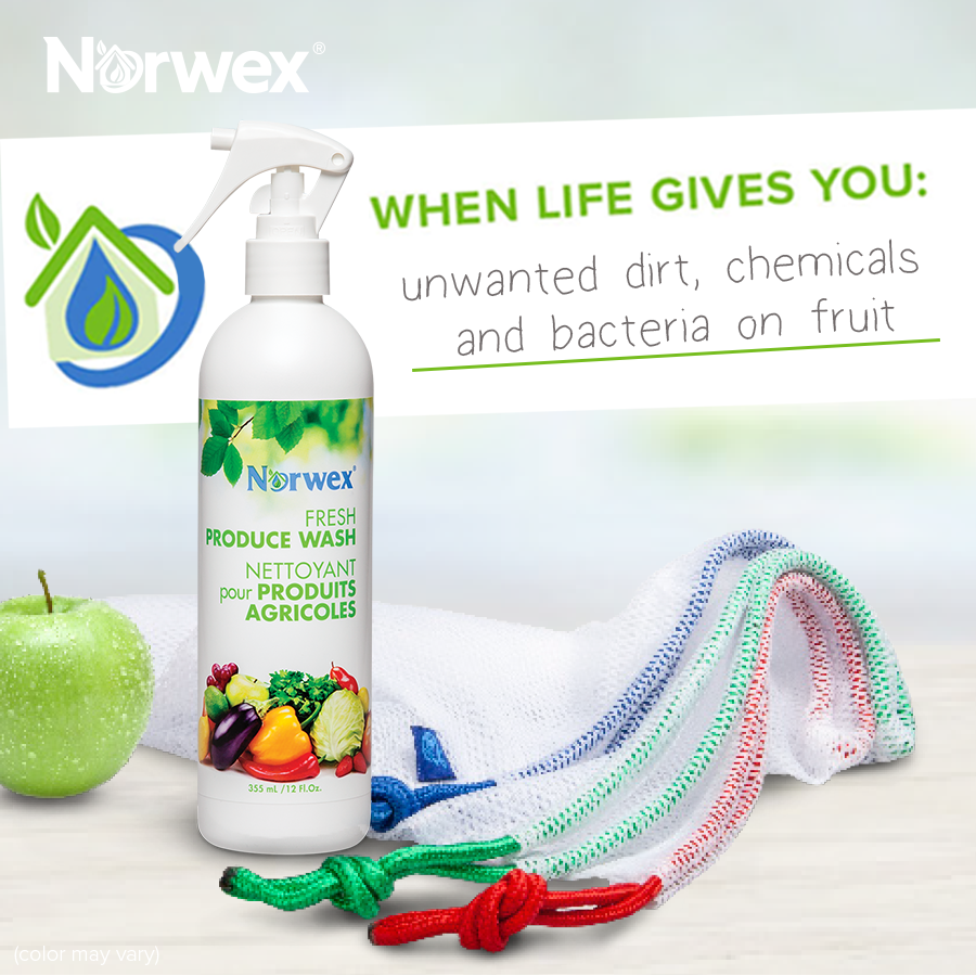norwex's tweet photo. When life gives you chemicals, dirt &amp; residues on your fruits and veggies, simply wash them away with Norwex Fresh Produce Wash https://t.co/hmrrTaB9i1 https://t.co/NGV8W9wRGS